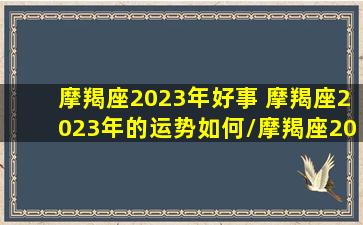 摩羯座2023年好事 摩羯座2023年的运势如何/摩羯座2023年好事 摩羯座2023年的运势如何-我的网站